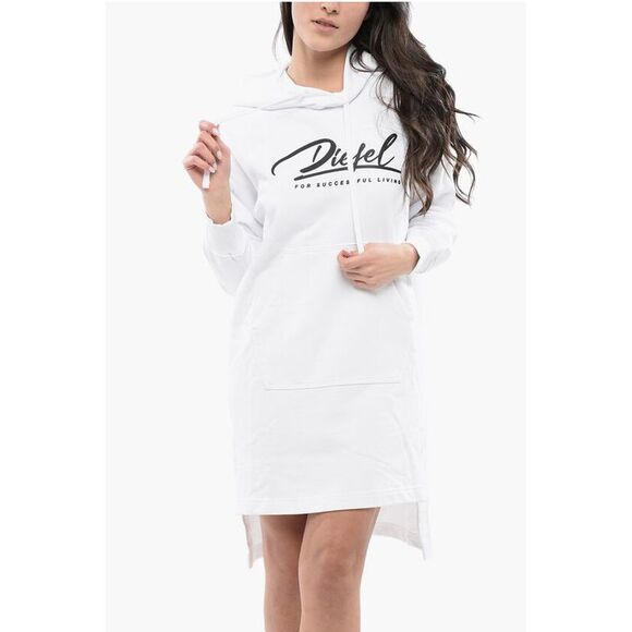 Diesel Asymmetrical Cut D-ILSE ITALICO Sweat Dress with Side Women's Split - Picture 4 of 4